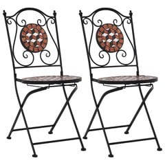 vidaXL bistro krēsli, 2 gab., mozaīkas apdare, brūna keramika cena un informācija | Dārza krēsli | 220.lv