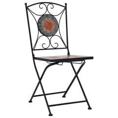 vidaXL bistro krēsli, 2 gab., mozaīkas apdare, pelēki ar oranžu cena un informācija | Dārza krēsli | 220.lv