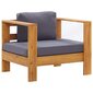 vidaXL dārza krēsls ar matraci, tumši pelēks, akācijas masīvkoks cena un informācija | Dārza krēsli | 220.lv