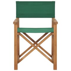 vidaXL režisora krēsls, masīvs tīkkoks, zaļš cena un informācija | Dārza krēsli | 220.lv