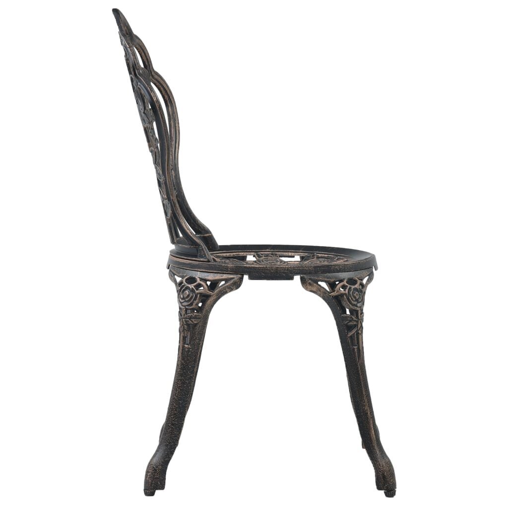 vidaXL bistro krēsli, 2 gab., liets alumīnijs, bronzas krāsa цена и информация | Dārza krēsli | 220.lv