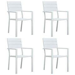 vidaXL dārza krēsli, 4 gab., balts HDPE, koka imitācija цена и информация | скамейка со столиком | 220.lv