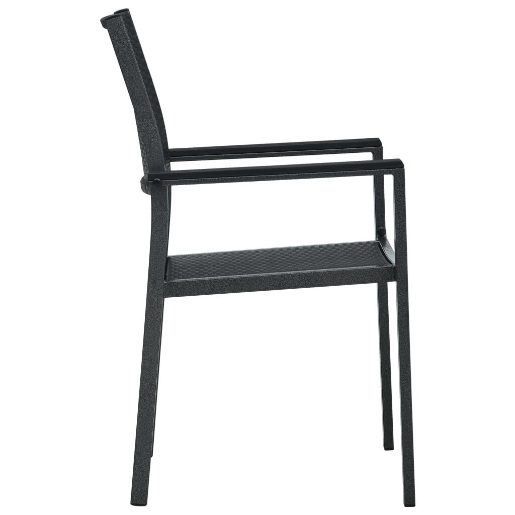 vidaXL dārza krēsli, 2 gab., melna plastmasa, pinuma dizains cena un informācija | Dārza krēsli | 220.lv