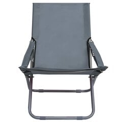 vidaXL salokāmi pludmales krēsli, 2 gab., pelēks audums cena un informācija | Dārza krēsli | 220.lv