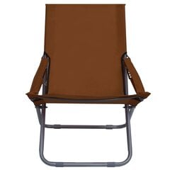 vidaXL salokāmi pludmales krēsli, 2 gab., brūns audums cena un informācija | Dārza krēsli | 220.lv