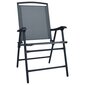 vidaXL saliekami dārza krēsli, 2 gab., tekstilēns, pelēki cena un informācija | Dārza krēsli | 220.lv