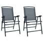 vidaXL saliekami dārza krēsli, 2 gab., tekstilēns, pelēki cena un informācija | Dārza krēsli | 220.lv
