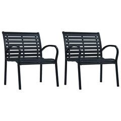 vidaXL dārza krēsli, 2 gab., tērauds un WPC, melni cena un informācija | Dārza krēsli | 220.lv