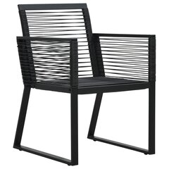 vidaXL dārza krēsli, 2 gab., melni, PVC rotangpalma cena un informācija | Dārza krēsli | 220.lv