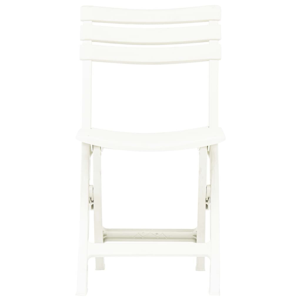 vidaXL saliekami dārza krēsli, 2 gab., balta plastmasa cena un informācija | Dārza krēsli | 220.lv