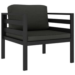 vidaXL vienvietīgs dīvāns ar matračiem, alumīnijs, antracītpelēks cena un informācija | Dārza krēsli | 220.lv