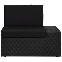vidaXL moduļu stūra dīvāns ar kreiso roku balstu, PE rotangpalma,melns цена и информация | скамейка со столиком | 220.lv