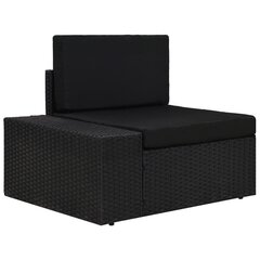 vidaXL moduļu stūra dīvāns ar labo roku balstu, PE rotangpalma, melns cena un informācija | Dārza krēsli | 220.lv