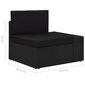vidaXL moduļu dīvāns, divvietīgs, melna PE rotangpalma cena un informācija | Dārza krēsli | 220.lv