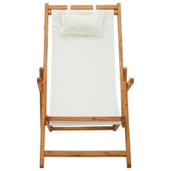 vidaXL saliekams pludmales krēsls, eikalipta masīvkoks, audums cena un informācija | Dārza krēsli | 220.lv