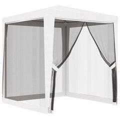 vidaXL svinību telts ar 4 sieta sienām, 2x2 m, balta cena un informācija | Dārza nojumes un lapenes | 220.lv