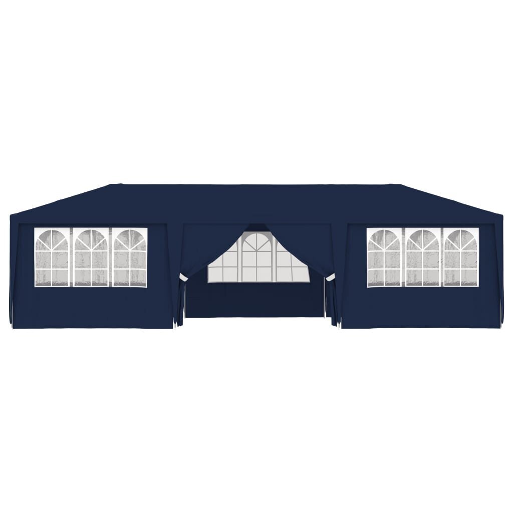 vidaXL dārza nojume ar sānu sienām, profesionāla, 4x9 m, zila, 90 g/m² cena un informācija | Dārza nojumes un lapenes | 220.lv
