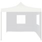 vidaXL saliekama nojume ar 2 sienām, balta, 2x2 m, tērauds цена и информация | Dārza nojumes un lapenes | 220.lv