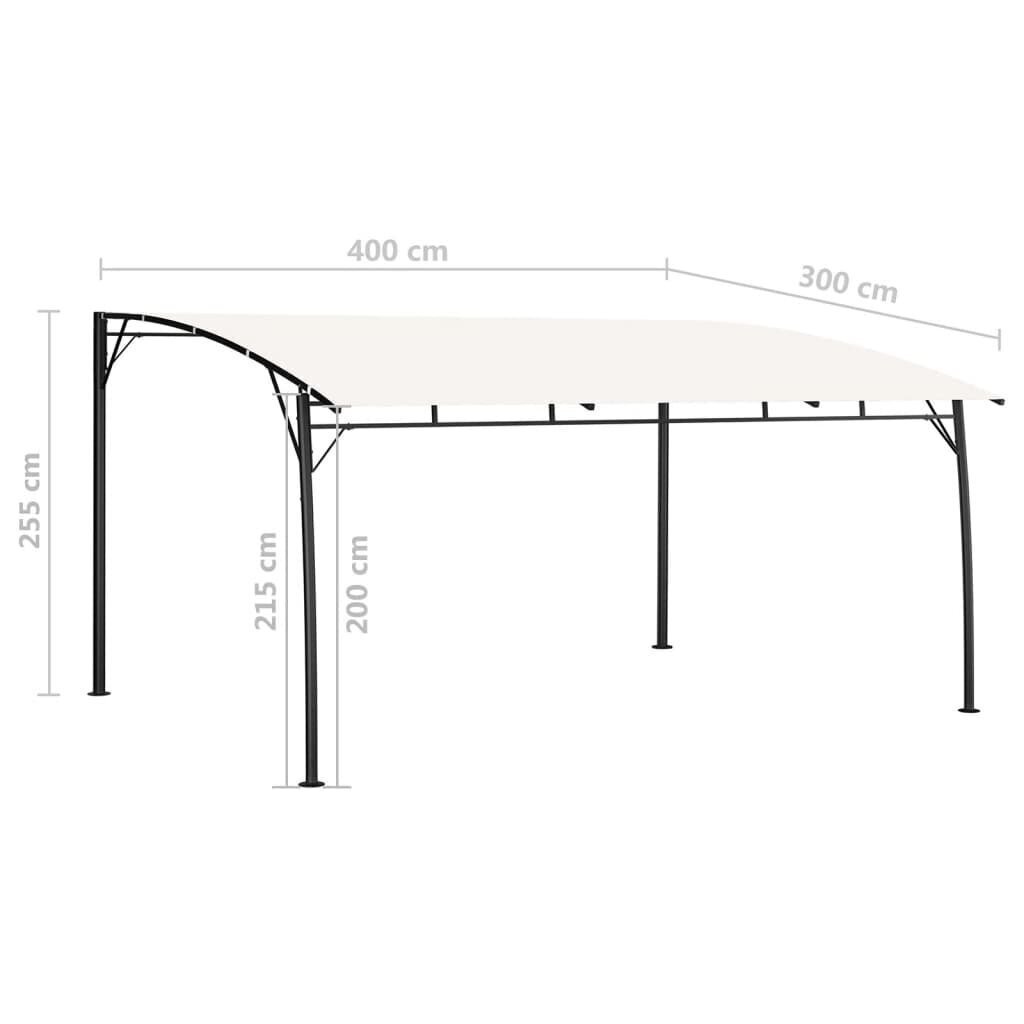 vidaXL dārza nojume, 4x3x2,25 m, krēmkrāsas cena un informācija | Saulessargi, markīzes un statīvi | 220.lv