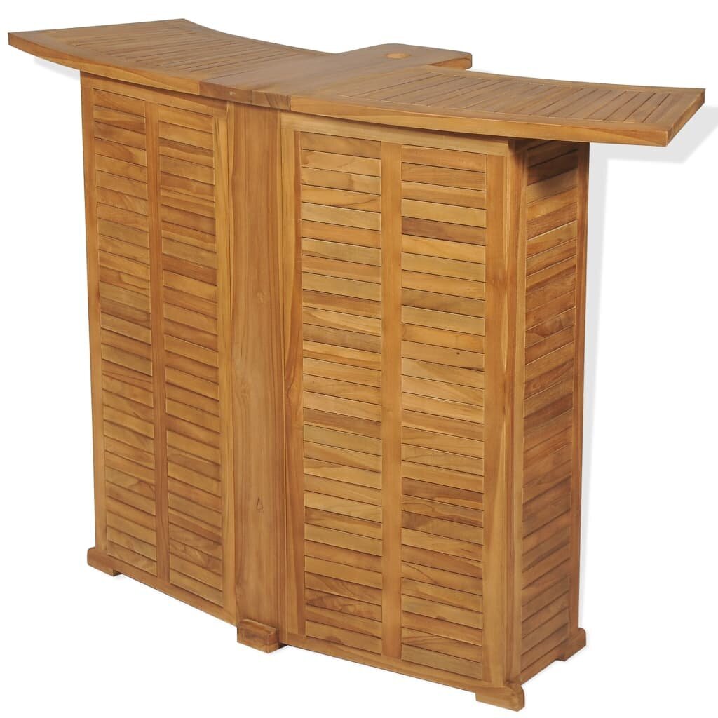 vidaXL saliekams bāra galds, 155x53x105 cm, masīvs tīkkoks цена и информация | Dārza galdi | 220.lv
