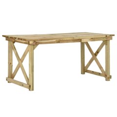 vidaXL dārza galds, 160x79x75 cm, koks cena un informācija | Dārza galdi | 220.lv