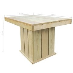 vidaXL dārza galds, 110x75x74 cm, impregnēts priedes koks cena un informācija | Dārza galdi | 220.lv