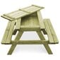 vidaXL piknika galds ar soliem, 90x90x58 cm, impregnēta priede cena un informācija | Dārza galdi | 220.lv