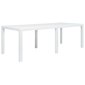 vidaXL dārza galds, balts, 220x90x72cm, plastmasa, rotangpalmas raksts cena un informācija | Dārza galdi | 220.lv