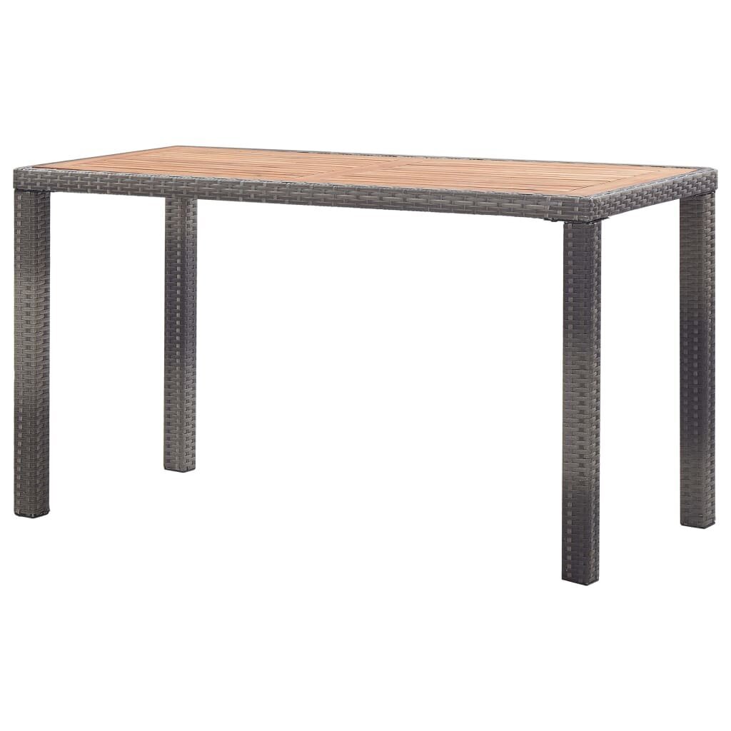 vidaXL dārza galds, antracītpelēks, brūns, 123x60x74 cm, akācijas koks cena un informācija | Dārza galdi | 220.lv