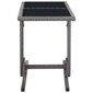 vidaXL dārza galds, melns, 110x53x72 cm, stikls un polietilēna cena un informācija | Dārza galdi | 220.lv