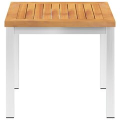 vidaXL dārza galdiņš, 45x45x38 cm, akācijas masīvkoks, tērauds cena un informācija | Dārza galdi | 220.lv