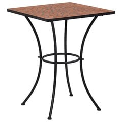 vidaXL mozaīkas bistro galds, 60 cm, sarkanbrūna keramika cena un informācija | Dārza galdi | 220.lv