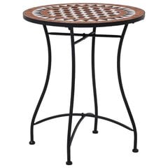 vidaXL mozaīkas bistro galds, 60 cm, brūna keramika cena un informācija | Dārza galdi | 220.lv