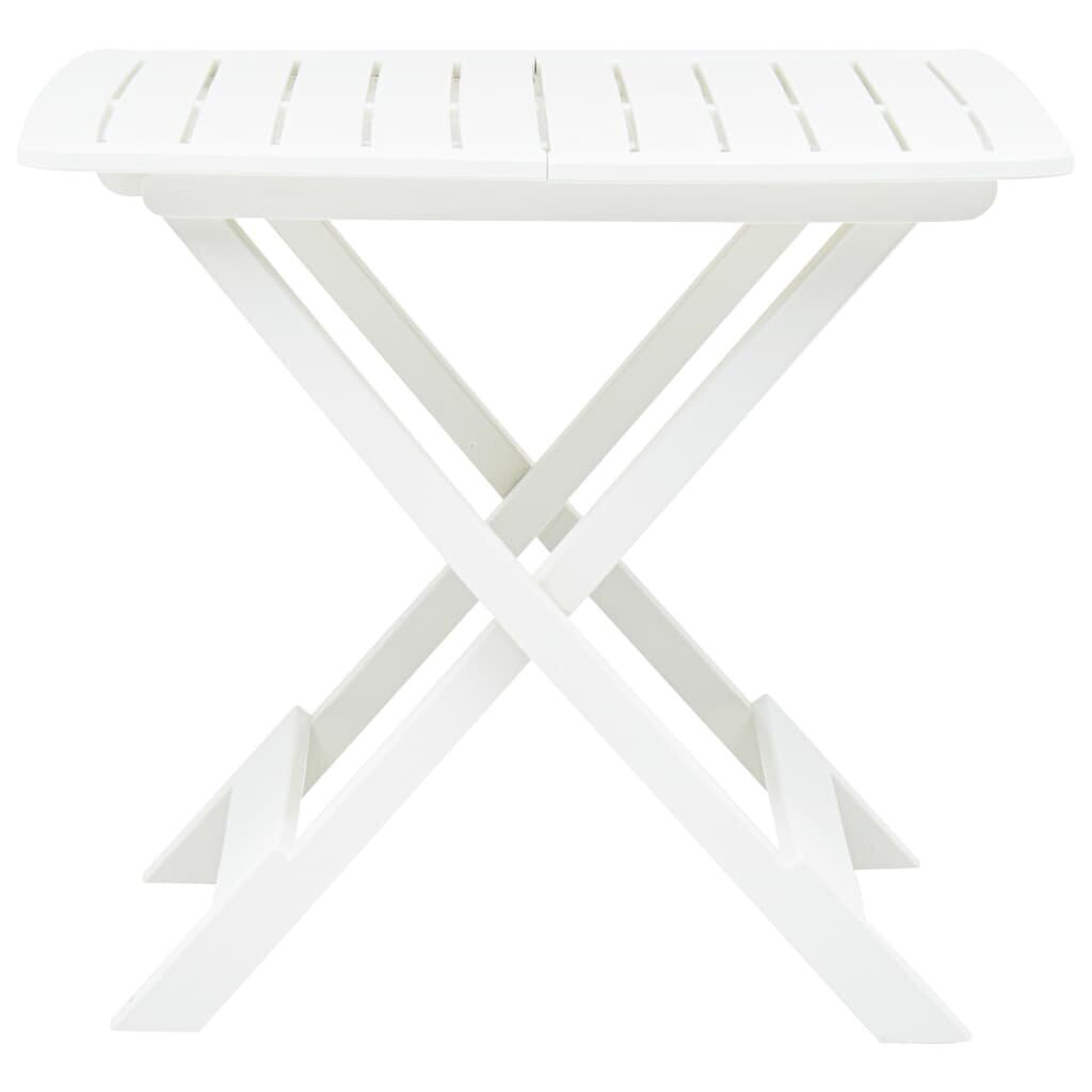 vidaXL saliekams dārza galds, balts, 79x72x70 cm, plastmasa цена и информация |  Tūrisma mēbeles | 220.lv