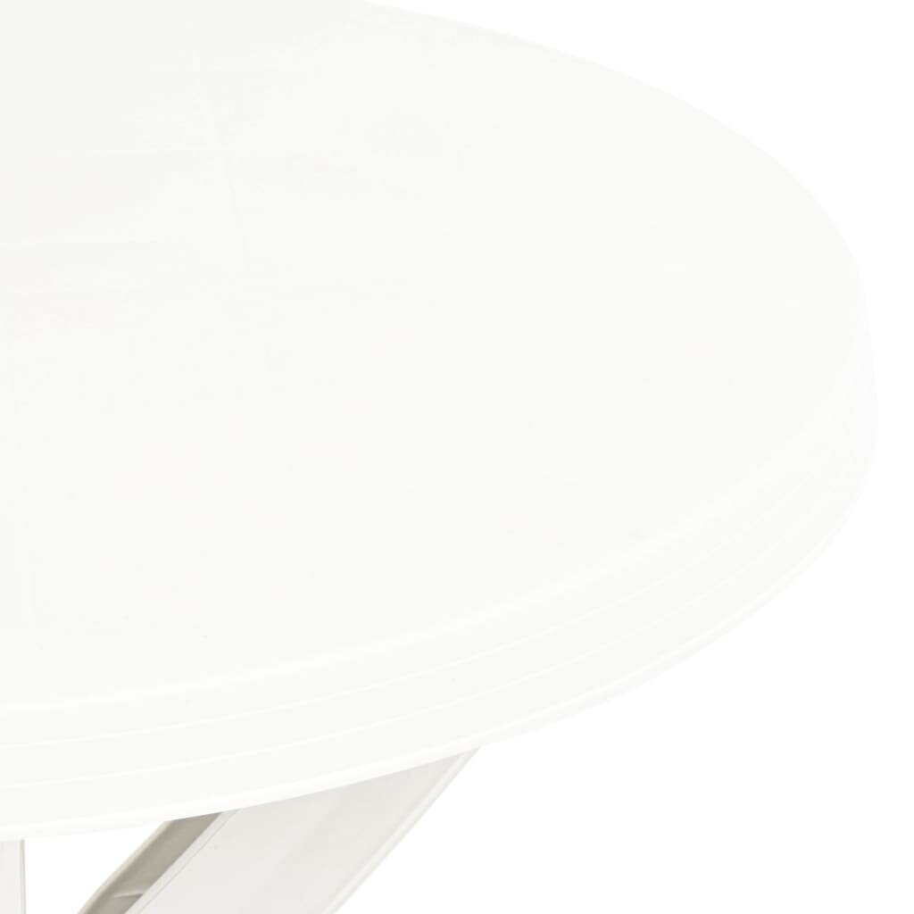 vidaXL bistro galds, balts, Ø70 cm, plastmasa цена и информация | Dārza galdi | 220.lv