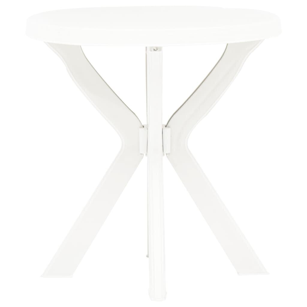 vidaXL bistro galds, balts, Ø70 cm, plastmasa цена и информация | Dārza galdi | 220.lv