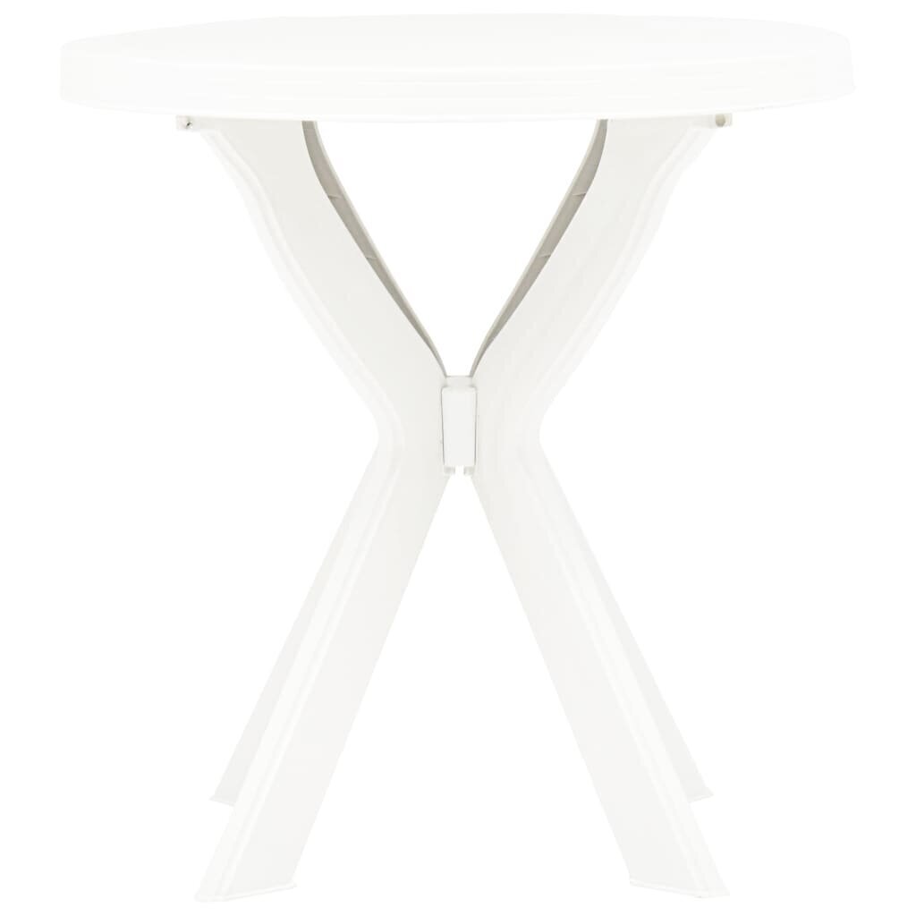 vidaXL bistro galds, balts, Ø70 cm, plastmasa cena un informācija | Dārza galdi | 220.lv