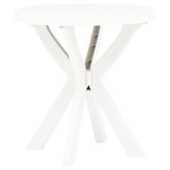 vidaXL bistro galds, balts, Ø70 cm, plastmasa cena un informācija | Dārza galdi | 220.lv