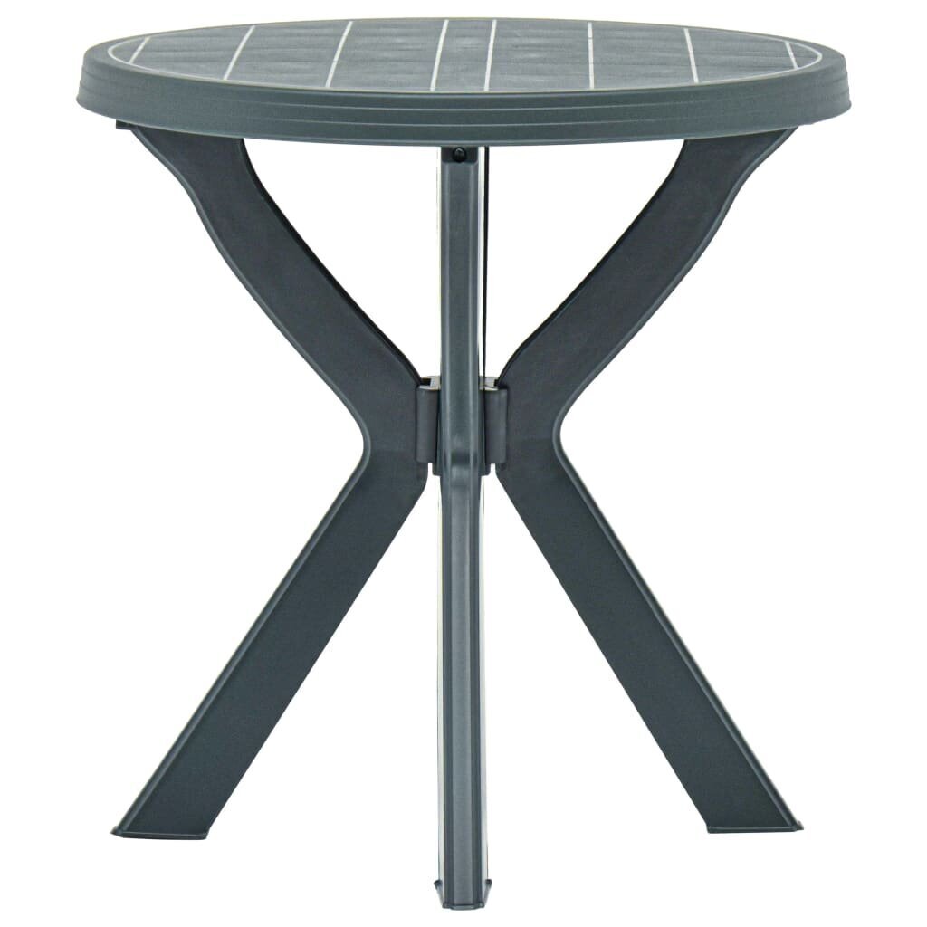 vidaXL bistro galds, zaļš, Ø70 cm, plastmasa цена и информация | Dārza galdi | 220.lv