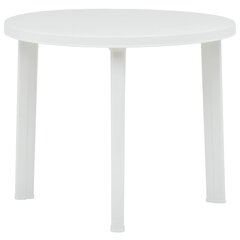 vidaXL dārza galds, balts, 89 cm, plastmasa cena un informācija | Dārza galdi | 220.lv