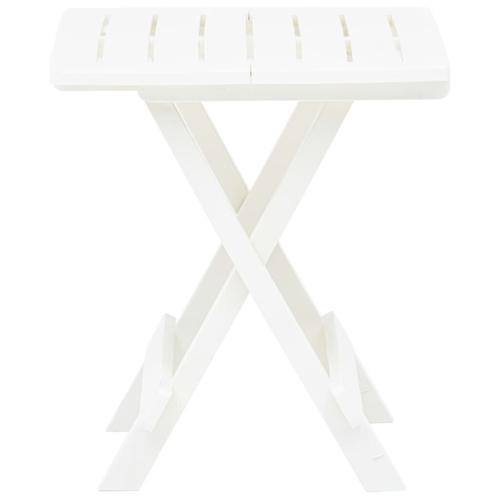 vidaXL saliekams dārza galds, balts, 45x43x50 cm, plastmasa cena un informācija | Dārza galdi | 220.lv
