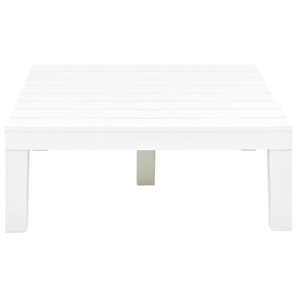 vidaXL dārza galds, balts, 78x78x31 cm, plastmasa цена и информация | Dārza galdi | 220.lv