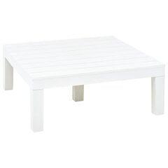 vidaXL dārza galds, balts, 78x78x31 cm, plastmasa cena un informācija | Dārza galdi | 220.lv