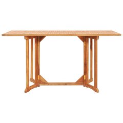 vidaXL saliekams dārza galds, 150x90x75 cm, masīvs tīkkoks cena un informācija | Dārza galdi | 220.lv