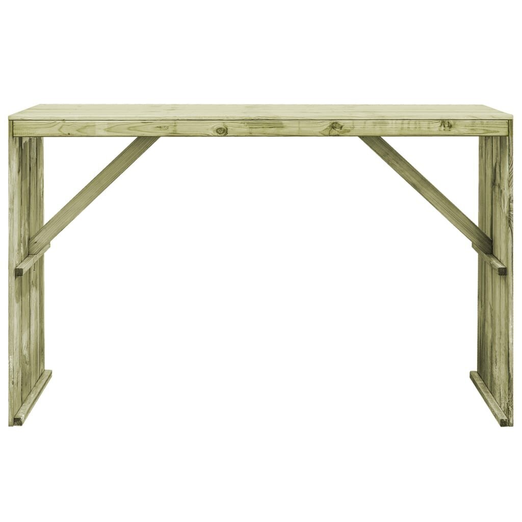 vidaXL bāra galds, 170x60x110 cm, impregnēts priedes koks cena un informācija | Dārza galdi | 220.lv