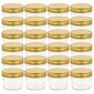 vidaXL ievārījuma burciņas, zelta krāsas vāciņi, 24 gab., 110 ml cena un informācija | Trauki un piederumi konservēšanai | 220.lv