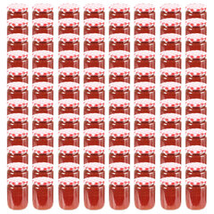 vidaXL ievārījuma burciņas, balti sarkani vāciņi, 96 gab., 230 ml цена и информация | Посуда и принадлежности для консервирования | 220.lv