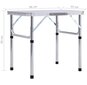 vidaXL saliekams kempinga galds, balts alumīnijs, 60x45 cm cena un informācija |  Tūrisma mēbeles | 220.lv