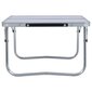 vidaXL saliekams kempinga galds, balts alumīnijs, 60x40 cm cena un informācija |  Tūrisma mēbeles | 220.lv