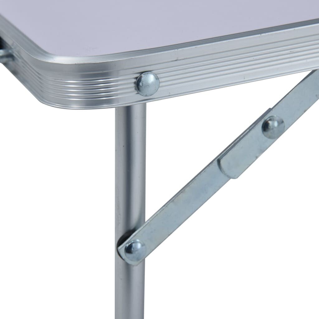 vidaXL saliekams kempinga galds, balts alumīnijs, 60x40 cm цена и информация |  Tūrisma mēbeles | 220.lv